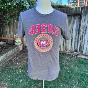 San Francisco 49ers Logo NFL Tee T-Shirts Grey Men's Size Small